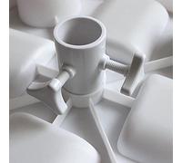 HEEPDD Table d'appoint Parasol de Plage de 17 Pouces avec Porte-gobelets, Compartiments à Collations, Couleur Blanche, Adaptée à la Piscine, au Patio et au Jardin (White)