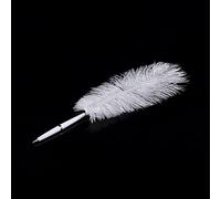 HEEPDD Tableau d'écriture Stylo Signature en Plumes d'autruche avec Support en Métal, Plume Blanche, Base Dorée ou Argentée, 40 Cm, pour Mariages et Cérémonies Catégorie Festival (Socle Argent)
