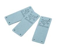 HEEPDD Tagages de Bagages 100pcs étiquette en Cuir PU, 0,8 X 2 Pouces étiquette en Relief à la Main pour Sacs Jeans Chaussures Chapeau Artisanat Tricot de Crochet Nan (BLUE #12)