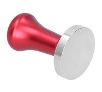 HEEPDD Tamponne de café à Fond Plat, Adhérence Confortable en Acier Inoxydable, Ustensile de Cuisine Facile à Nettoyer et Polyvalent, Base Miroir Poli pour Une Pression en Poudre Concentrée (Rouge)