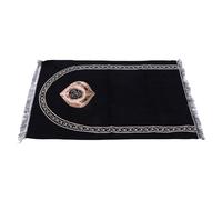 HEEPDD Tapis de Prière, Tapis en Coton Doux avec Pompons et Motif Traditionnel pour la Méditation, Tapis de Prière Pliable Portable pour Femmes, Hommes et Enfants