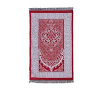 HEEPDD Tapis de Prière, Tissu en Coton Doux avec Détails Brodés et Pompons pour Un Confort amélioré, Résistant à la Décoloration et à L'effilochage, avec Sac de Transport et Perle, pour (Rouge)