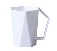 HEEPDD Tasse Porte-Brosse à Dents Géométrique pour Salle de Bain et Voyage, Tasse de Brosse à Dents en Plastique de Grande capacité de 400 Ml avec Bouche Large pour un Rinçage Facile (WHITE)