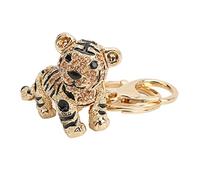 HEEPDD Tiger Keychain, Sparkling Crystal Rhinestone Car Cleyring Purse Handbag Pender for Women Girl Charms Cousiènes Accessoires Nan (Champagne)