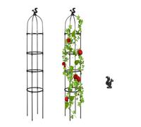 HEEPDD Treillis de Jardin pour Plantes Grimpantes en Extérieur, Antirouille, Facile à Installer, Blanc, élégant, Rond, Robuste, en Métal, pour Plantes D'intérieur, pour Lierre, Pothos, (145 cm)