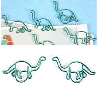 HEEPDD Trombone Dinosaure, 12pcs Trombones Pinces à Papier en Forme de Dinosaure en Acier Inoxydable marquage de Document de marquage Organisation Clip Bureau Papeterie école Clip