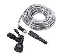 HEEPDD Tuyau d'arrosage Flexible et Rétractable Automatique en Acier Inoxydable de 50 Pieds avec Pulvérisateur à Buse Réglable pour Pelouse Extérieure Tuyau d'arrosage Flexible 'arrosage Extensible