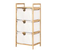 HEEPDD Unité de Rangement à Tiroir Coulissant, pour Salle de Bain, Chambre à Coucher et Salon, Panier à Linge, Grand Panier à Linge à 3 Niveaux (WHITE)