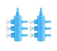 HEEPDD Valve de Dérivation de Pompe à Air d'aquarium, Adaptateur en Plastique avec Options à 2 et 3 Voies pour Réservoirs de Poissons et Pompes à Oxygène (3 têtes, 2 vendues chacune)