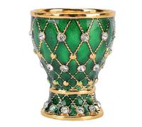 HEEPDD Verre à Vin Vintage, Tasse à Boire Décorative en Alliage de Zinc en Relief avec Surface Lisse, pour Bar, Fête à la Maison, Cocktail, café, Bière, Whisky (Or Vert)