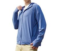 HEEPDD Veste de Protection Solaire d'été pour Homme, Veste de Protection Solaire à Capuche à Manches Longues pour la Randonnée (XL)