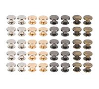 HEEPDD Vis de Reliure DIY, Matériau en Cuivre avec Conception à Tête Plate à Surface Lisse, Taille 9x5 Mm, 40 Pièces, Ensemble de 4 Couleurs pour L'artisanat du Cuir, Ceintures, Sacs à