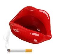Heeper Cestlafit Cendrier en céramique avec lèvres Sexy - Cendrier Moderne pour Cendres et décoration de Maison, Bureau, rouge