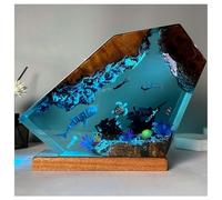Heerben Baleine Plongeur LED Océan Veilleuse, Résine Époxy Lampe Océan, Bureau Chambre Vacances Veilleuse Décorative,10 * 6in