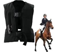 Heerben Gilet Airbag D'Équitation Adultes, Équipement D'Entraînement De Moto Équestre Réglable pour 4 Saison,Noir,L