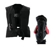 Heerben Gilet Airbag D'Équitation pour Adultes, Équitation Équestre Réglable, Moto Équitation, Équipement D'Entraînement, Bouteille De Compression Non Incluse,Noir,S