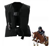 Heerben Gilet Airbag Équestre pour Enfants, Équipement De Protection Réglable Facile À Nettoyer pour L'Équitation À Moto pour 4 Saisons,Noir,L
