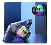 heetipuk Mini Haut-Parleur Bluetooth magnétique, Haut-Parleur avec diaphragme de Basse, Haut-Parleur à Aimant Interne 5 W, 7 Heures d'autonomie, TWS, lumière RVB, Emplacement pour Carte TF, Anneau