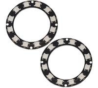 Heevhas WS2812 5050 5V Anneau LED RGB 12 LEDs Couleur complète Accessoires pour module d'éclairage RGB Panneau de lampe annulaire LED pour la décoration (2 pièces)