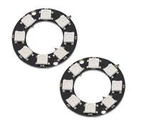 Heevhas WS2812 5050 5V Anneau LED RGB 8 LED Couleur complète Accessoires pour module d'éclairage RGB Panneau de lampe annulaire LED pour la décoration (2 pièces)