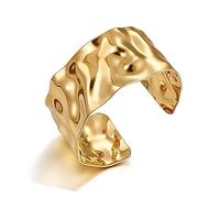HEEYA Bracelet pour femme, bracelet manchette, ajustable, en or, ouvert, avec coffret cadeau, idéal pour un anniversaire, un jubilé, Noël, 6 cm, Pierre