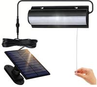 HEEYoo Lampe solaire pour intérieur et extérieur, lampe solaire suspendue avec interrupteur à chaîne simple, lustre solaire étanche IP65, adapté au salon, au gazebo, au garage