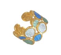 HEEZOU Bague réglable double couche en acier inoxydable - Design unique de cercles irréguliers pour femme - Bijoux tendance pour elle, taille unique, Comme décrit, Comme décrit.