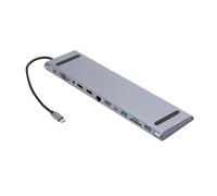 HEEZOU Multiports USB C Station d'accueil Adaptateur avec chargement rapide RJ45 100/10Mbps Port Lecteur de cartes pour ordinateurs portables