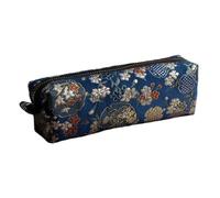 HEEZOU Trousse à crayons brodée florale antique grande capacité en coton et lin pour étudiant, sac compact à thème chinois, Brocart vert roche, Beauté de masse