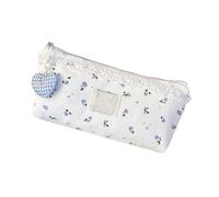 HEEZOU Trousse à crayons en dentelle florale de grande capacité pour gommes, règles, marqueurs, supports de rangement en dentelle florale, a