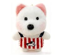 hef dog Porte-clés en peluche chien blanc - Modèle ys229b - 11 cm - 20
