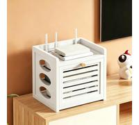 HEFJIAYCIQ Armoire Dissimulatrice pour Routeur WiFi avec Système De Rangement des Câbles, sans Obstruction du Signal Boîtes De Rangement, pour Modem, Décodeur Et Accessoires,White 1,30.5x20x28cm