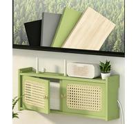 HEFJIAYCIQ Boîtier De Rangement en Bois pour Routeur Et Décodeur, Meuble Mural De Rangement pour Modem Wi-FI, Cache-Câbles pour Câbles TV, Hub USB Et Multiprise,Green 2,23.6x4.5x9.1in