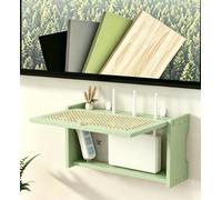 HEFJIAYCIQ Boîtier De Rangement en Bois pour Routeur Et Décodeur, Meuble Mural De Rangement pour Modem Wi-FI, Cache-Câbles pour Câbles TV, Hub USB Et Multiprise,Green 1,15.7x4.5x9.1in