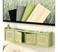 HEFJIAYCIQ Boîtier De Rangement en Bois pour Routeur Et Décodeur, Meuble Mural De Rangement pour Modem Wi-FI, Cache-Câbles pour Câbles TV, Hub USB Et Multiprise,Green 3,35.1x4.5x9.1in