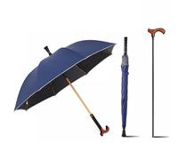 HEFJIAYCIQ Canne De Marche Antidérapante 2 en 1 Parapluie, Parasols Béquilles Multifonctionnels À Tige Droite Et À Long Manche, pour Les Hommes Et Les Femmes,Bleu,86cm/33.8inch