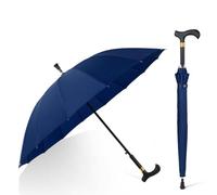 HEFJIAYCIQ Canne Parapluie Multifonctionnelle, Tige Droite en Aluminium Légère Et Résistante À l'usure, Parapluie Béquille À Long Manche Antidérapant pour Tourisme d'escalade,Bleu,86cm/33inch