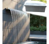 HEFJIAYCIQ Cascade d'eau pour Bassin avec Déversoir, Fontaine D'intérieur/D'extérieur en Acier Inoxydable pour Piscine, pour Jardin, Terrasse Ou Arrière-Cour Décorative,Argent,120cm