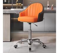 HEFJIAYCIQ Chaise De Bureau Ergonomique Pivotante, Chaise De Travail Pivotante pour Bureau À Domicile, Soutien Dorsal pour Travailler, Étudier, Jouer Ou Se Détendre,Orange Brown,44~56cm