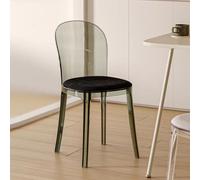 HEFJIAYCIQ Chaise De Salle À Manger en Cristal Transparent, Chaise De Restaurant Empilable du Milieu du Siècle, pour La Cuisine, La Décoration Intérieure, La Coiffeuse,Clear Gray,41x41x80cm