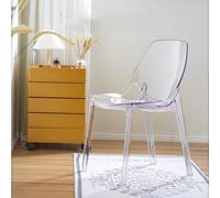 HEFJIAYCIQ Chaise en Plastique Acrylique Transparent, Chaises De Salle À Manger sans Accoudoirs en Acrylique Cristal, pour Mariage, Banquet, Fête, Événement, Cuisine,Clear,44x54x81cm