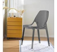 HEFJIAYCIQ Chaise en Plastique Acrylique Transparent, Chaises De Salle À Manger sans Accoudoirs en Acrylique Cristal, pour Mariage, Banquet, Fête, Événement, Cuisine,Gris,44x54x81cm