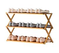 HEFJIAYCIQ Étagère À Chaussures Pliable en Bambou, Étagère À Chaussures Verticale Portable À 3/4/5/6 Niveaux, Étagère Organisatrice pour Entrée, Placard, Chambre, Couloir,3 Tiers Natural,70x25x47cm