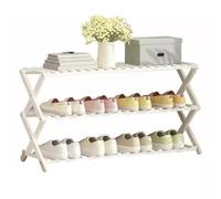 HEFJIAYCIQ Étagère À Chaussures Pliable en Bambou, Étagère À Chaussures Verticale Portable À 3/4/5/6 Niveaux, Étagère Organisatrice pour Entrée, Placard, Chambre, Couloir,3 Tiers White,70x25x47cm
