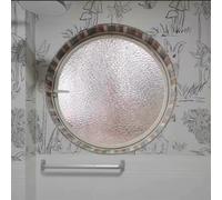 HEFJIAYCIQ Fenêtre D'abri Ronde Encastrée, Hublot Rotatif 360° Avec Poignées, Fenêtres En Verre Trempé Rotatives Et Ventilées Pour La Salle De Bain Et La Cuisine,White 2,110cm/43.3in
