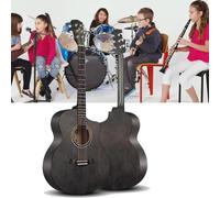 HEFJIAYCIQ Guitare Acoustique En Bois Pour Adultes, 40 Pouces/41 Pouces 6 Cordes En Acier, Entièrement En Épicéa, Tutoriel Élémentaire De Guitare Folk Pour Débutants,4,40in
