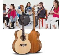 HEFJIAYCIQ Guitare Acoustique En Bois Pour Adultes, 40 Pouces/41 Pouces 6 Cordes En Acier, Entièrement En Épicéa, Tutoriel Élémentaire De Guitare Folk Pour Débutants,3,40in