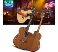 HEFJIAYCIQ Guitare Acoustique En Bois Pour Adultes, Tutoriel Élémentaire De Guitare Folk Pour Débutants, Avec Housse, Accordeur, Cordes, Médiators,Jaune,40in