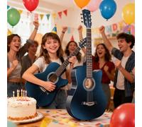 HEFJIAYCIQ Guitare Acoustique, Ensemble Classique Pour Débutants Adultes, Avec Cours Gratuits, Housse, Accordeur, Kits Pour Débutants,Bleu,41in