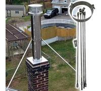 HEFJIAYCIQ Kit De Support En Acier Inoxydable Pour Tuyau De Poêle À Bois, Support Métallique Pour Tuyau D'évacuation De Poêle, Accessoires Poêle De Toit Et Cheminée,Argent,260mm